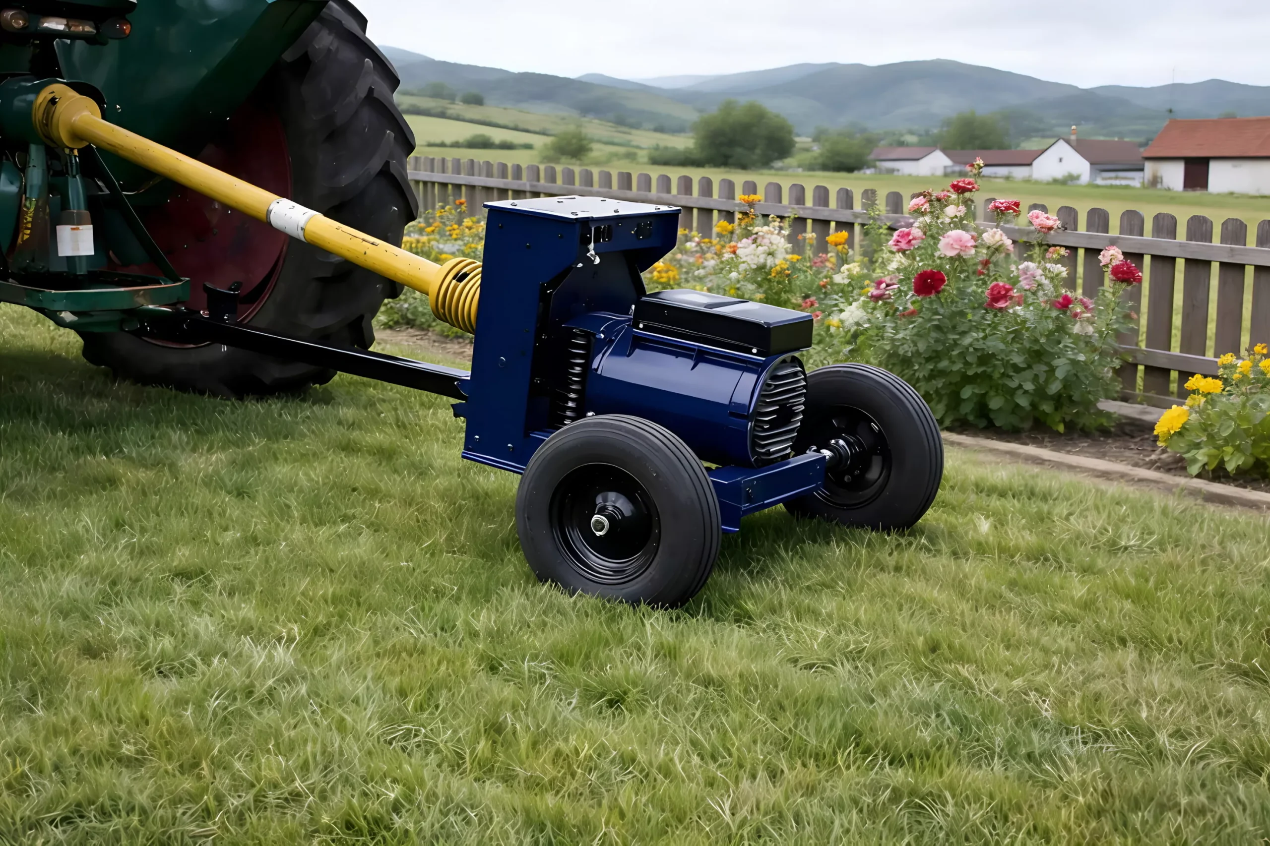 PTO Shaft Working on Agricultural Tractor